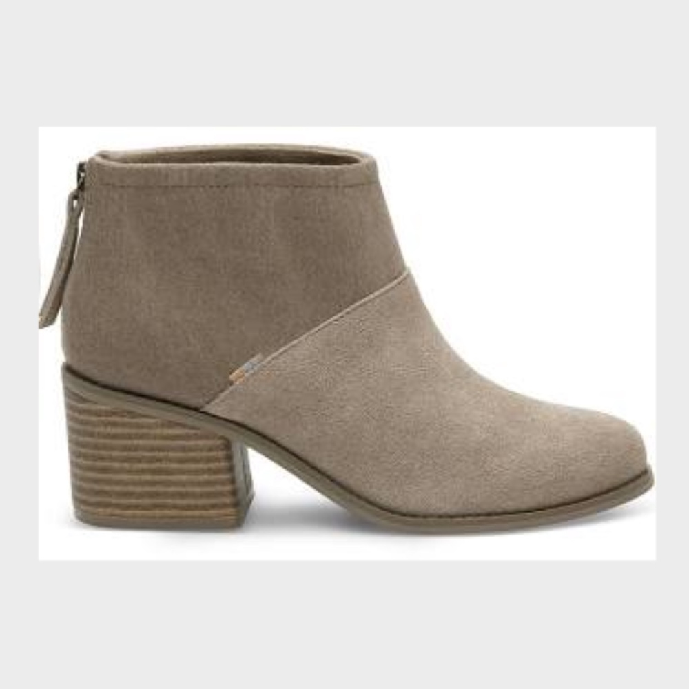 TOMS Desert Taupe Suede & Felt Women's Lacy Bootie